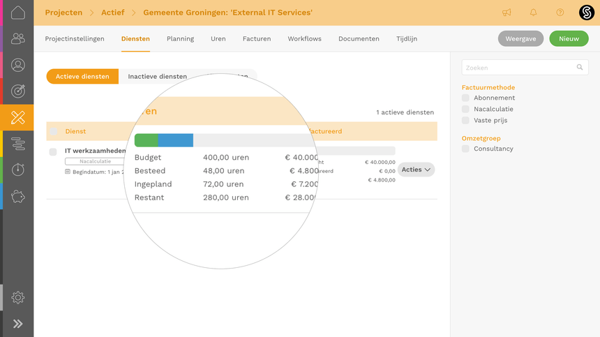 Realtime inzicht in planning