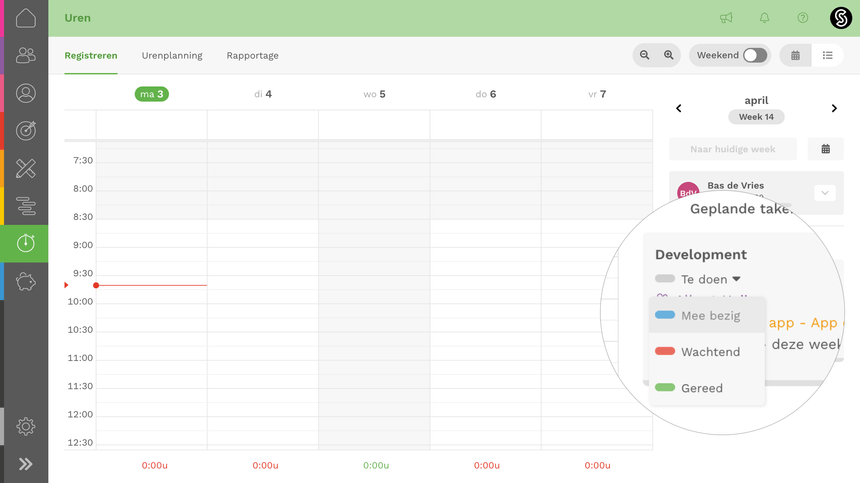 Taakstatus binnen de planning