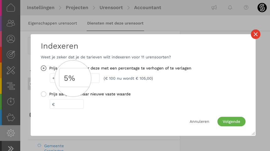 Indexeren van uursoorten