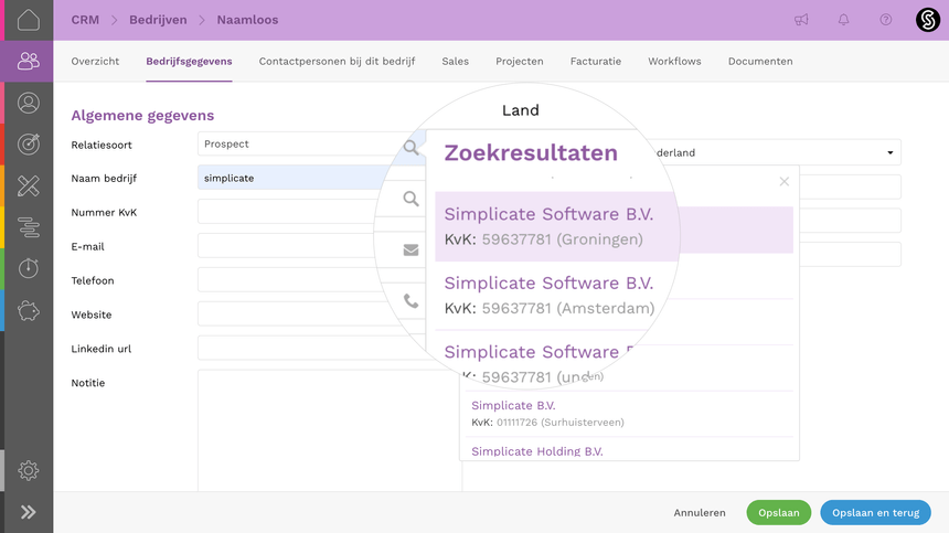 KVK-integratie van onze CRM-software