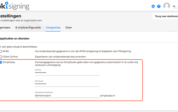 PK Isigning Simplicate integratie 3