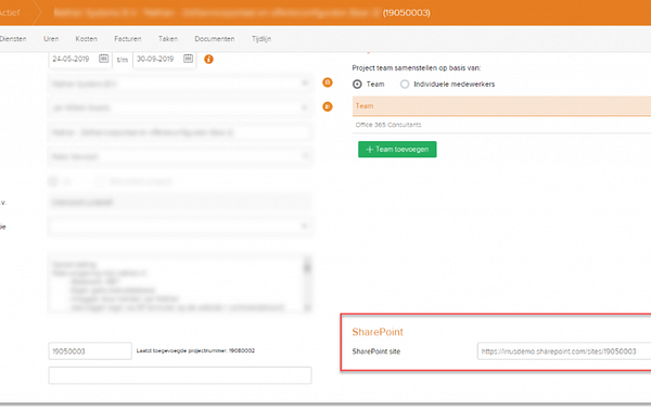 Sharepoint integratie