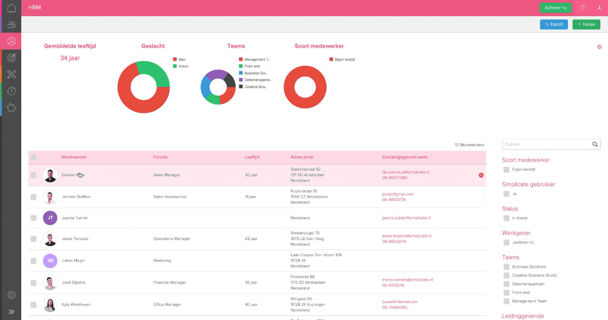HRM software van Simplicate HRM software van Simplicate